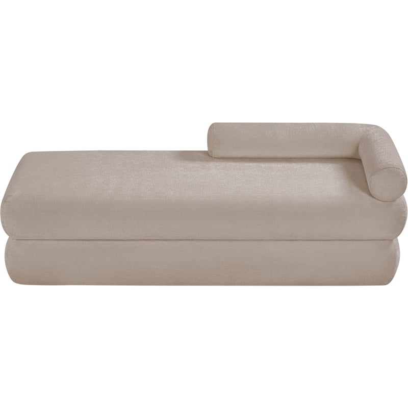 Meridian Furniture Kennedy Beige Chenille Fabric Bench