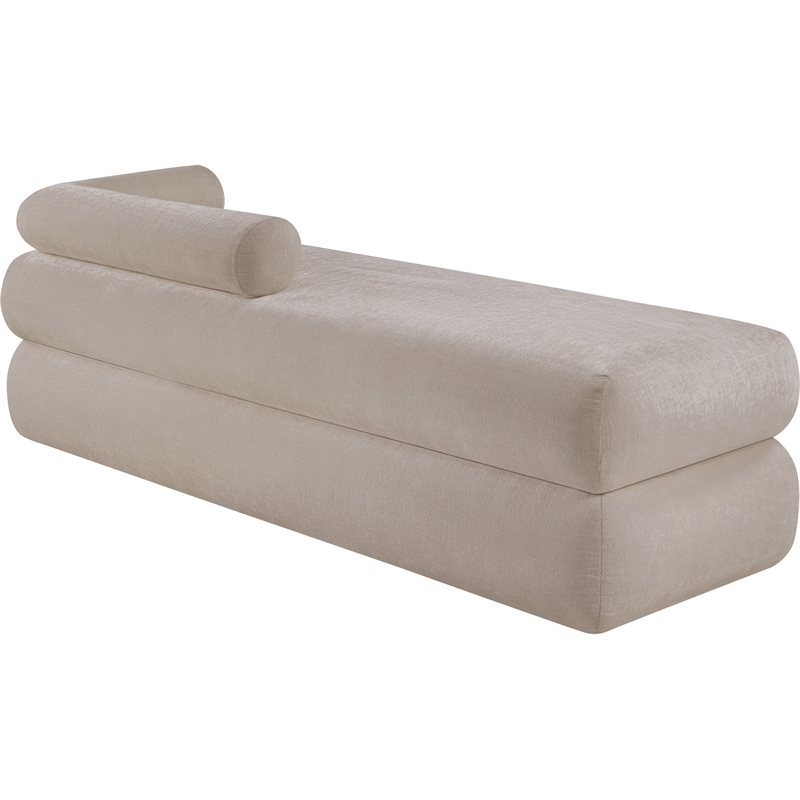 Meridian Furniture Kennedy Beige Chenille Fabric Bench