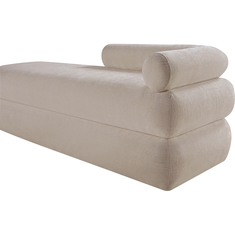 Meridian Furniture Kennedy Beige Chenille Fabric Bench