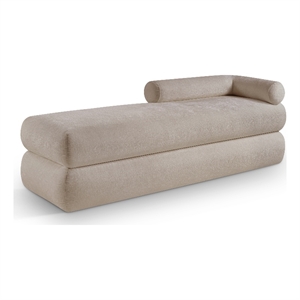 Meridian Furniture Kennedy Beige Chenille Fabric Bench