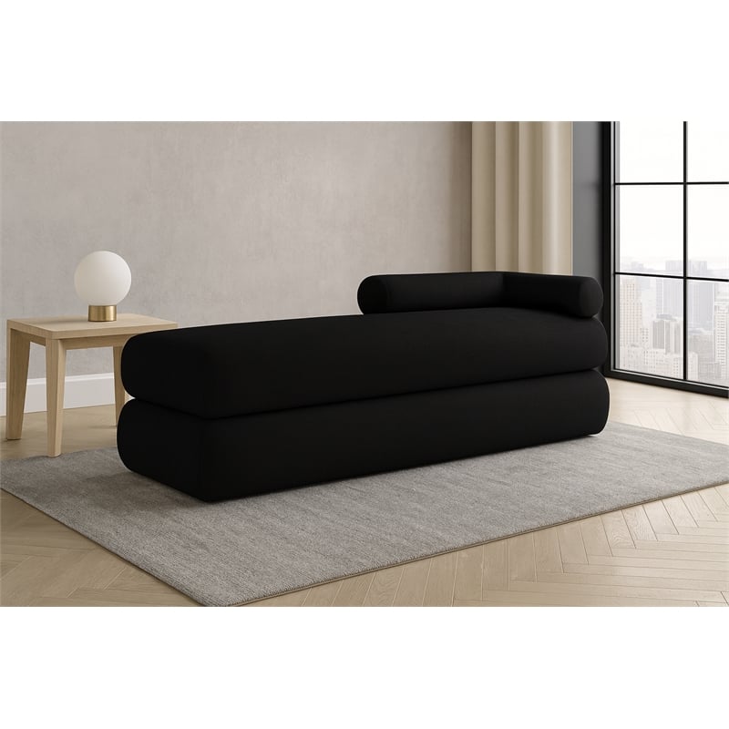 Meridian Furniture Kennedy Black Chenille Fabric Bench