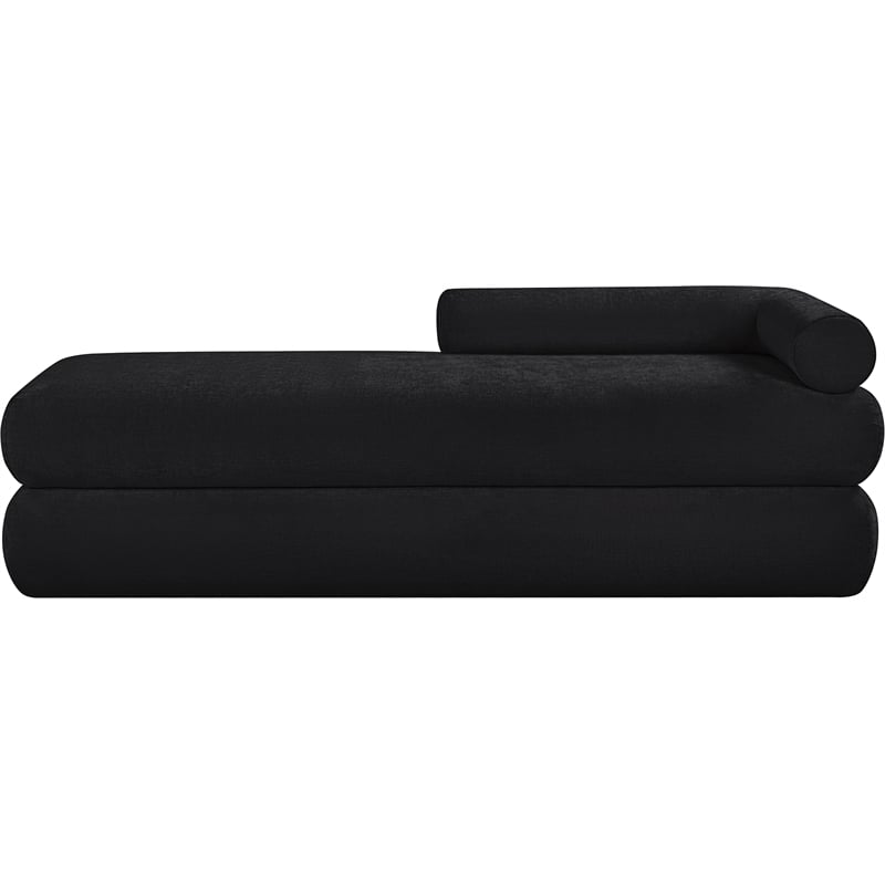 Meridian Furniture Kennedy Black Chenille Fabric Bench