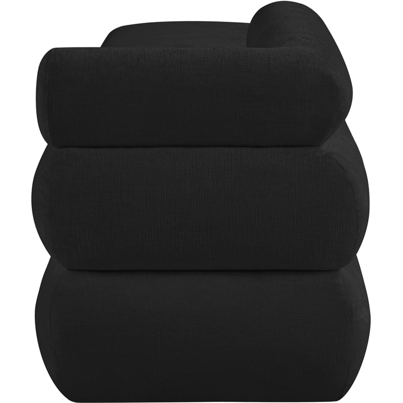 Meridian Furniture Kennedy Black Chenille Fabric Bench