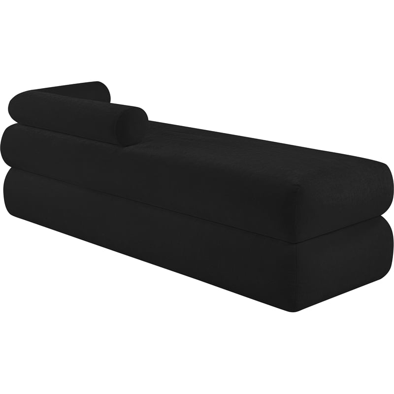 Meridian Furniture Kennedy Black Chenille Fabric Bench