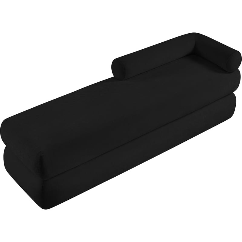 Meridian Furniture Kennedy Black Chenille Fabric Bench