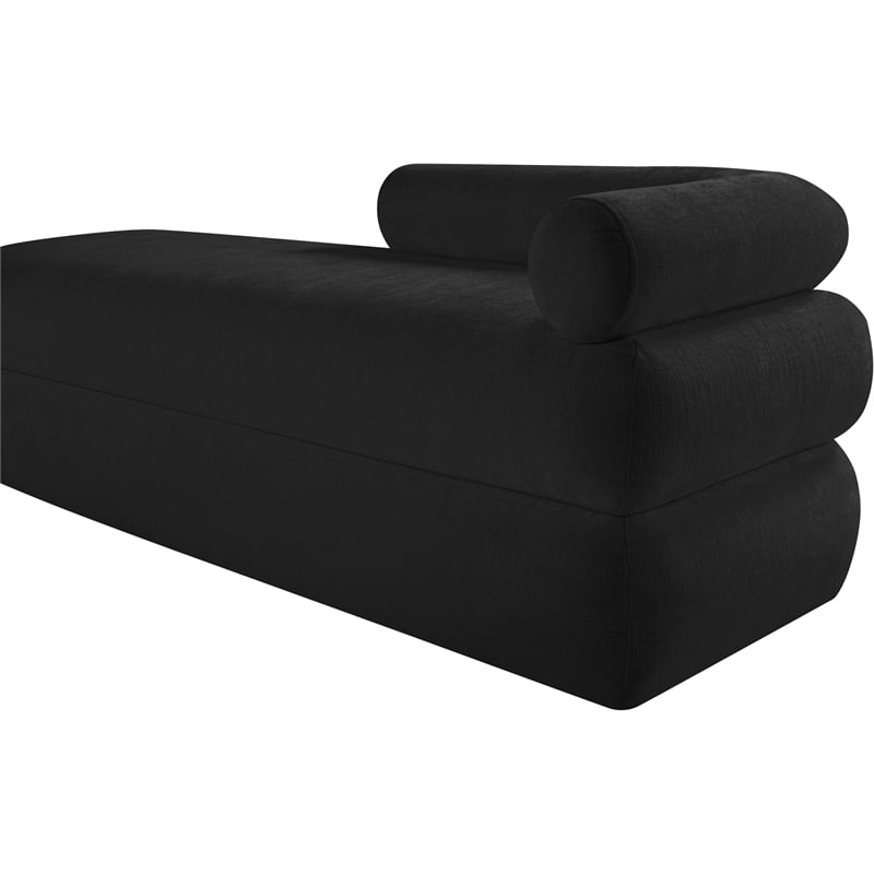 Meridian Furniture Kennedy Black Chenille Fabric Bench