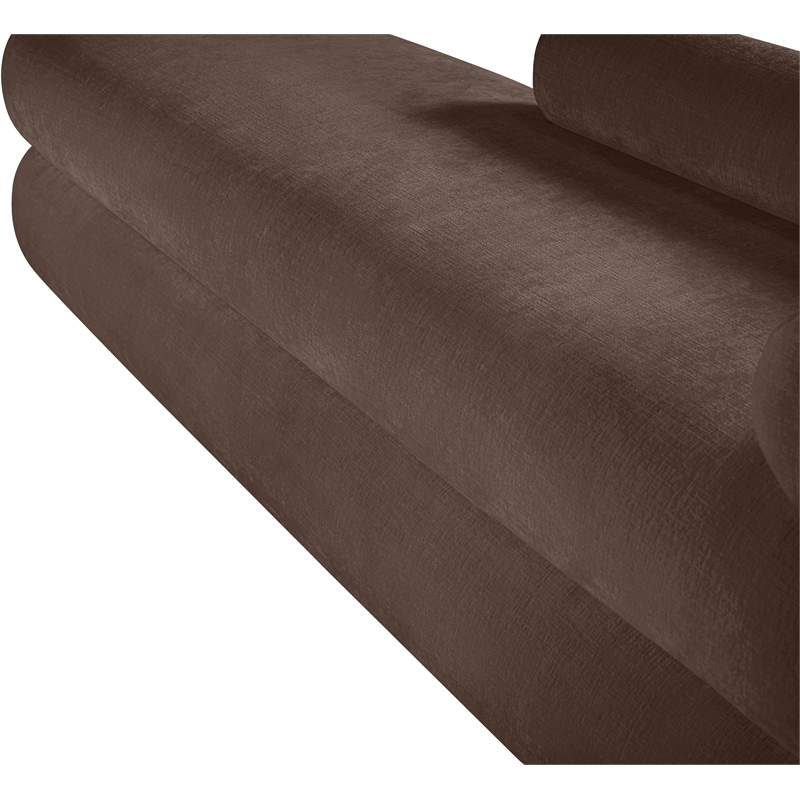 Meridian Furniture Kennedy Brown Chenille Fabric Bench