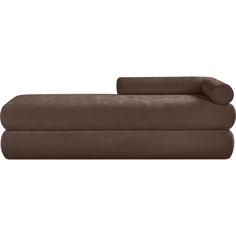 Meridian Furniture Kennedy Brown Chenille Fabric Bench