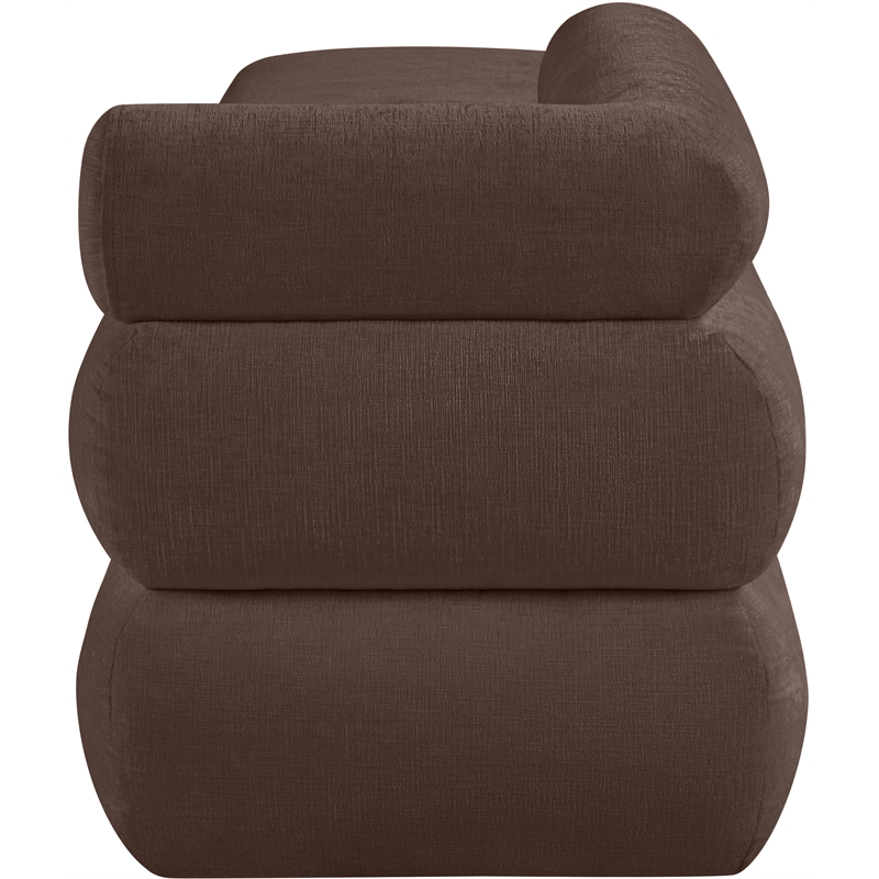 Meridian Furniture Kennedy Brown Chenille Fabric Bench