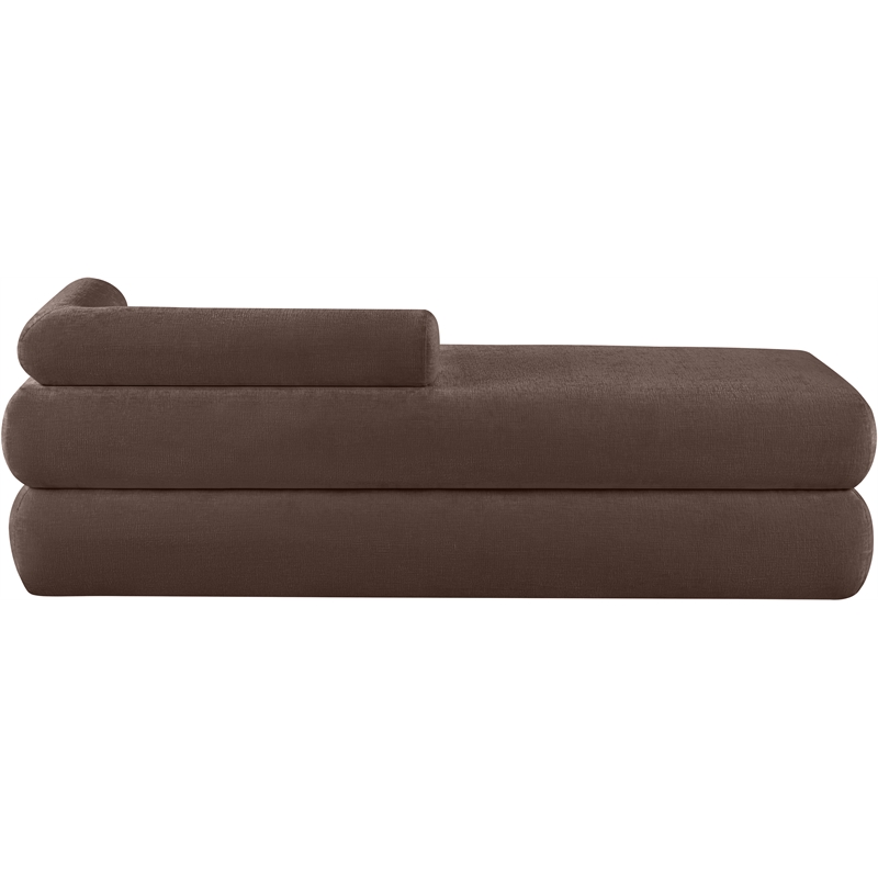 Meridian Furniture Kennedy Brown Chenille Fabric Bench