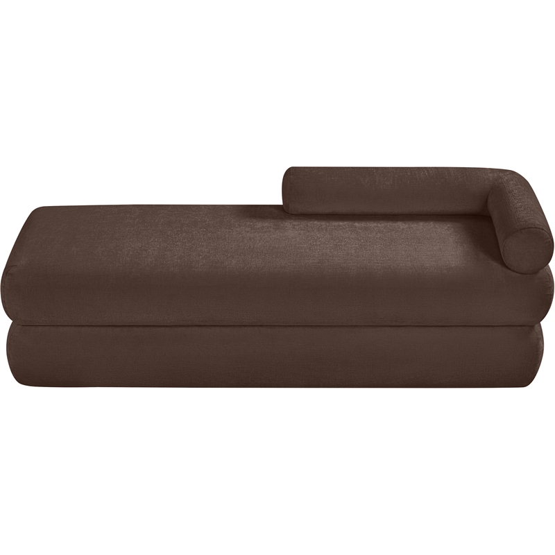 Meridian Furniture Kennedy Brown Chenille Fabric Bench
