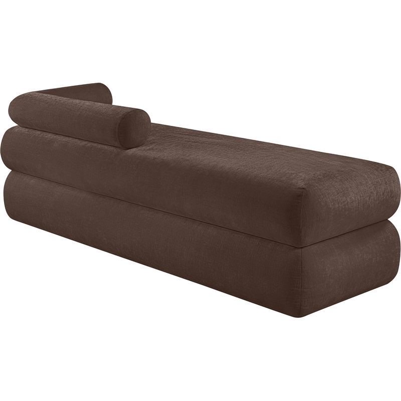 Meridian Furniture Kennedy Brown Chenille Fabric Bench