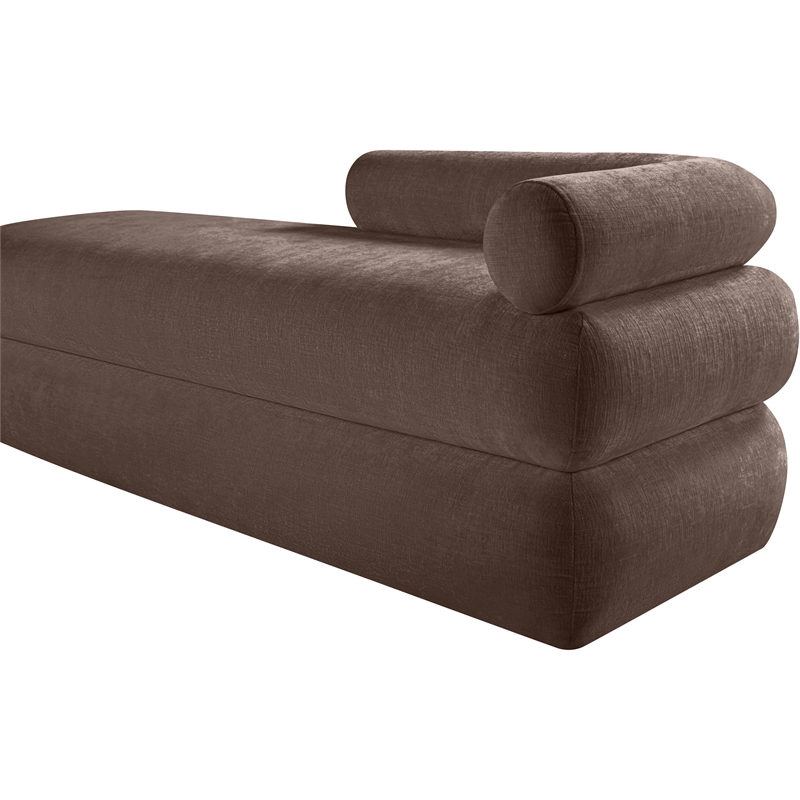 Meridian Furniture Kennedy Brown Chenille Fabric Bench