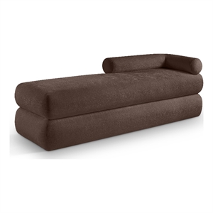 Meridian Furniture Kennedy Brown Chenille Fabric Bench