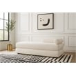 Meridian Furniture Kennedy Cream Chenille Fabric Bench