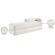 Meridian Furniture Kennedy Cream Chenille Fabric Bench