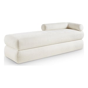 Meridian Furniture Kennedy Cream Chenille Fabric Bench
