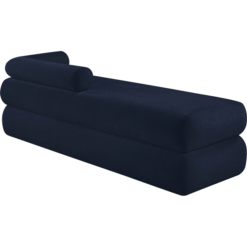 Meridian Furniture Kennedy Navy Chenille Fabric Bench