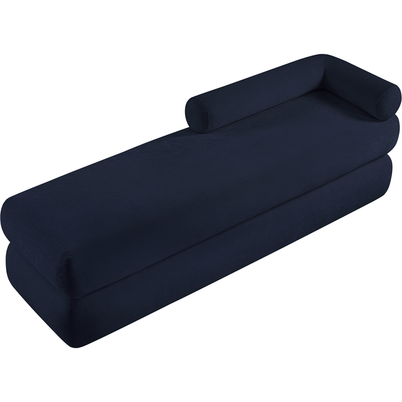 Meridian Furniture Kennedy Navy Chenille Fabric Bench