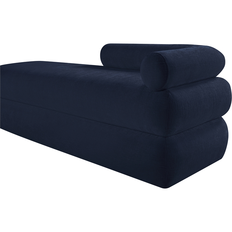 Meridian Furniture Kennedy Navy Chenille Fabric Bench