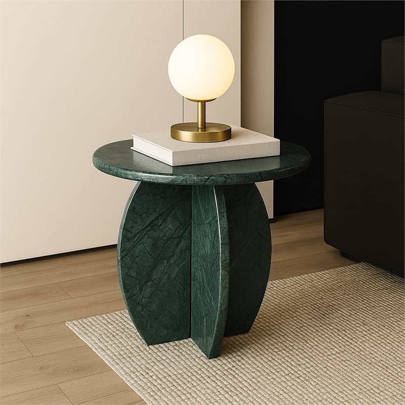 Meridian Furniture Formentera Green Marble End Table