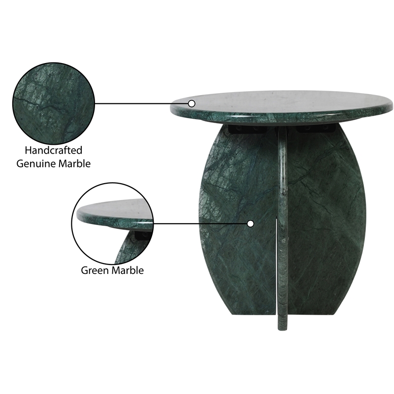 Meridian Furniture Formentera Green Marble End Table