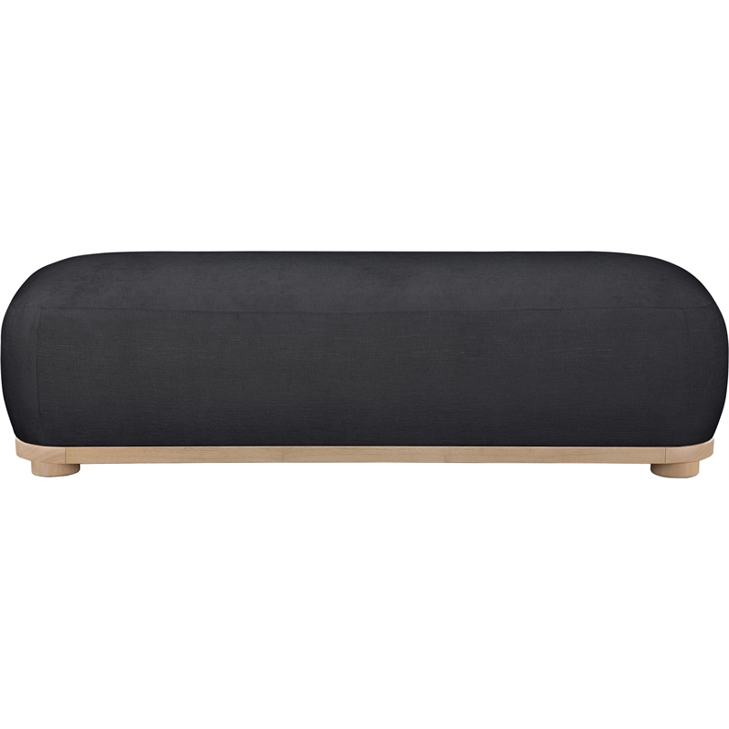 Meridian Furniture Calum Black Chenille Fabric Bench