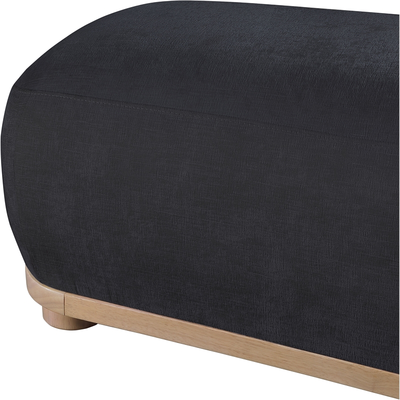 Meridian Furniture Calum Black Chenille Fabric Bench