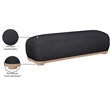 Meridian Furniture Calum Black Chenille Fabric Bench
