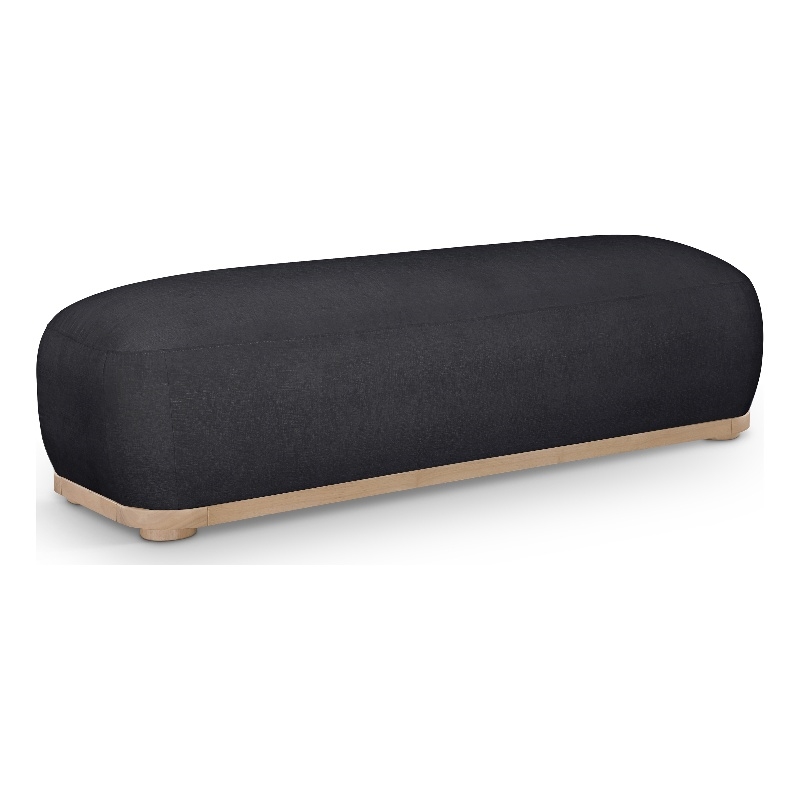 Meridian Furniture Calum Black Chenille Fabric Bench