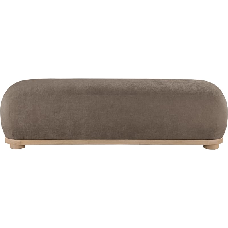 Meridian Furniture Calum Brown Chenille Fabric Bench