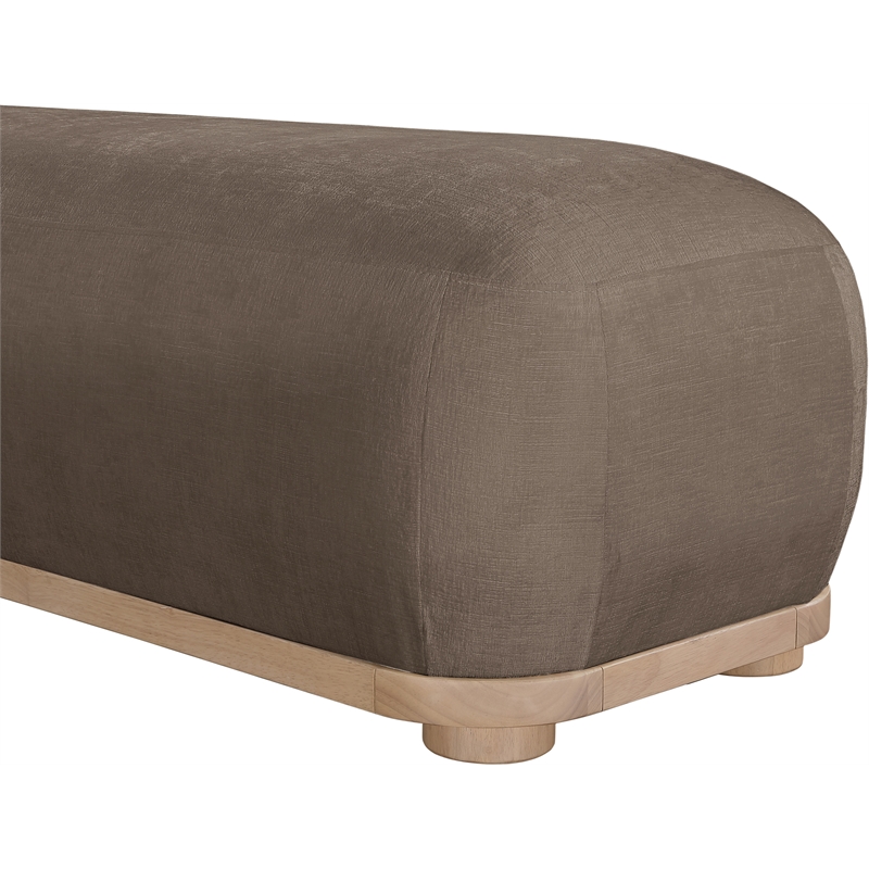 Meridian Furniture Calum Brown Chenille Fabric Bench