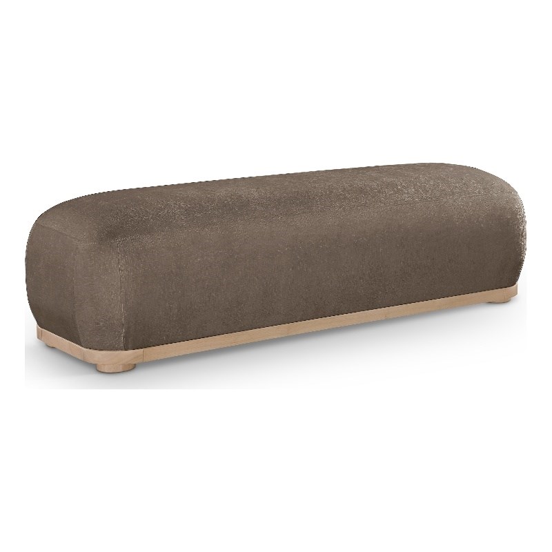 Meridian Furniture Calum Brown Chenille Fabric Bench