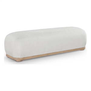 Meridian Furniture Calum Cream Chenille Fabric Bench