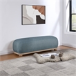 Meridian Furniture Calum Light Blue Chenille Fabric Bench