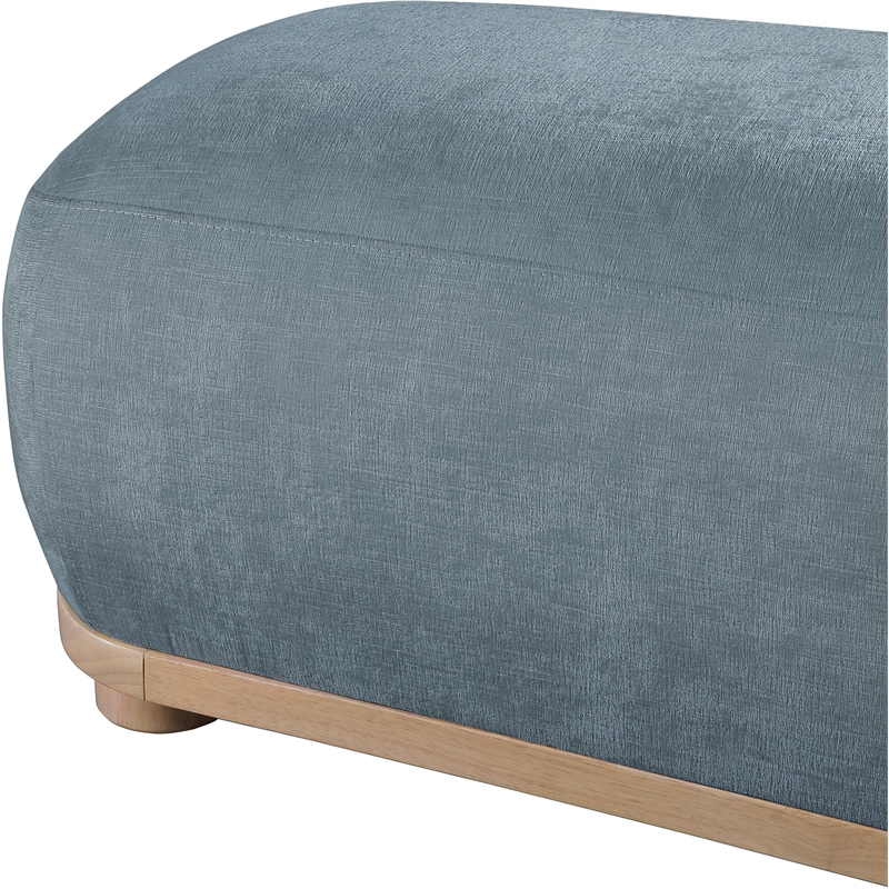 Meridian Furniture Calum Light Blue Chenille Fabric Bench