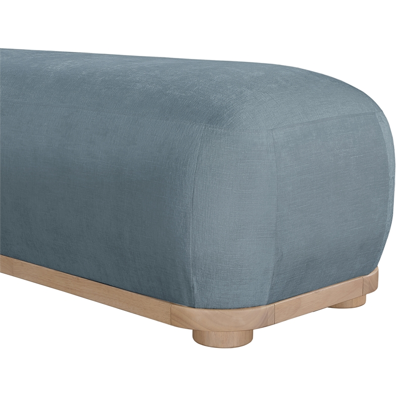 Meridian Furniture Calum Light Blue Chenille Fabric Bench