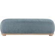 Meridian Furniture Calum Light Blue Chenille Fabric Bench