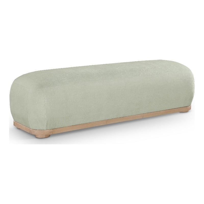 Meridian Furniture Calum Mint Chenille Fabric Bench