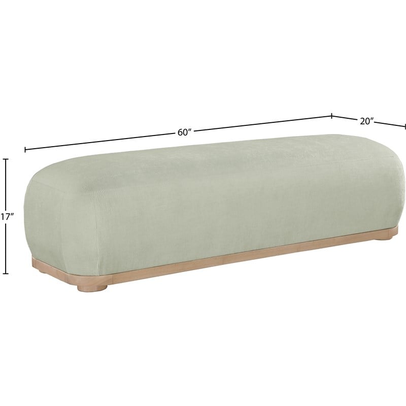 Meridian Furniture Calum Mint Chenille Fabric Bench