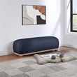 Meridian Furniture Calum Navy Chenille Fabric Bench