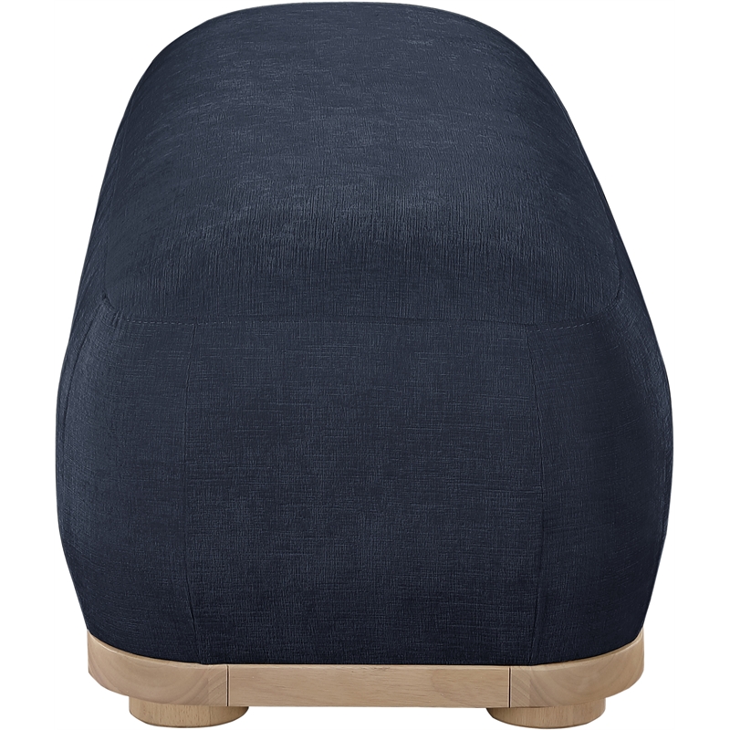 Meridian Furniture Calum Navy Chenille Fabric Bench
