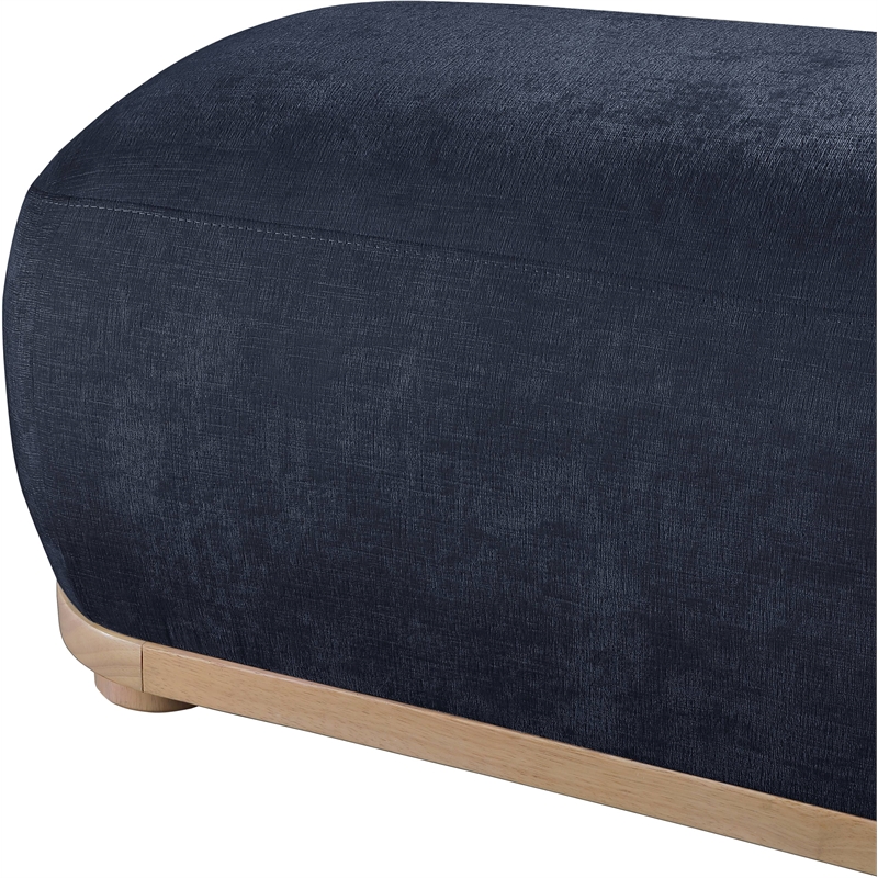 Meridian Furniture Calum Navy Chenille Fabric Bench