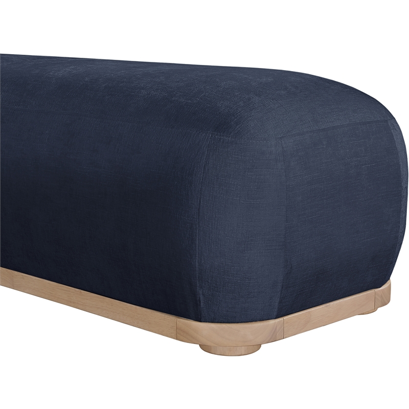 Meridian Furniture Calum Navy Chenille Fabric Bench