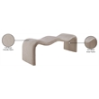 Meridian Furniture Willow Beige Chenille Fabric Bench