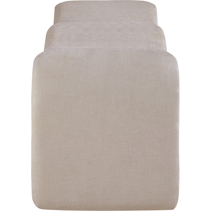 Meridian Furniture Willow Beige Chenille Fabric Bench
