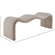 Meridian Furniture Willow Beige Chenille Fabric Bench
