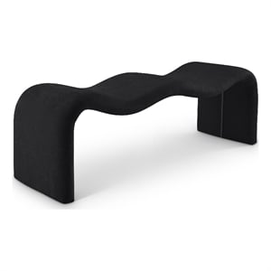 Meridian Furniture Willow Black Chenille Fabric Bench