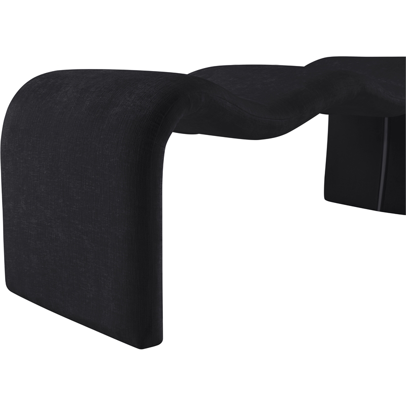 Meridian Furniture Willow Black Chenille Fabric Bench