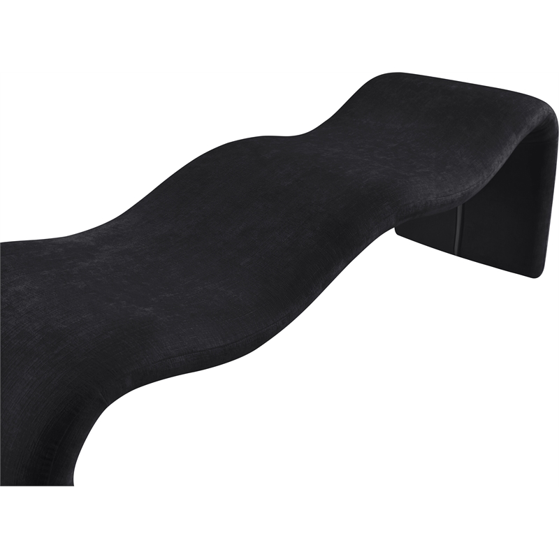 Meridian Furniture Willow Black Chenille Fabric Bench